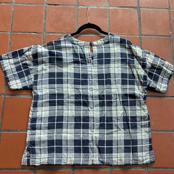 Madewell Plaid Short Sleeved Boxy Shirt Size Large - Picture 4 of 13